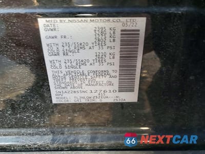 Zdjęcie 13 z 13 samochodu: 2022 NISSAN MURANO SV VIN:5N1AZ2BS5NC127610 - miniatura