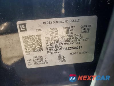 Zdjęcie 13 z 13 samochodu: 2018 GMC ACADIA SLT-1 VIN:1GKKNMLS6JZ248267 - miniatura