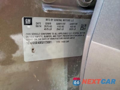 Zdjęcie 12 z 12 samochodu: 2014 CHEVROLET VOLT VIN:1G1RE6E40EU173081 - miniatura