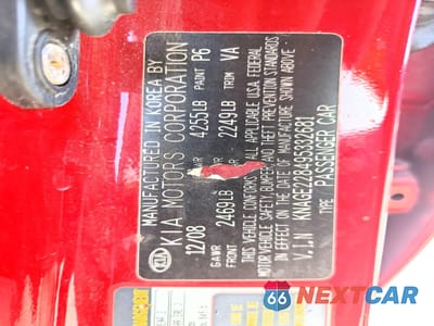 Zdjęcie 12 z 12 samochodu: 2009 KIA OPTIMA LX VIN:KNAGE228495332681 - miniatura