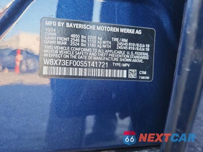 Zdjęcie 12 z 12 samochodu: 2025 BMW X1 XDRIVE28I VIN:WBX73EF00S5141721 - miniatura