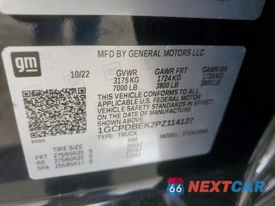 Zdjęcie 13 z 13 samochodu: 2023 CHEVROLET SILVERADO K1500 CUSTOM VIN:1GCPDBEK2PZ114127 - miniatura