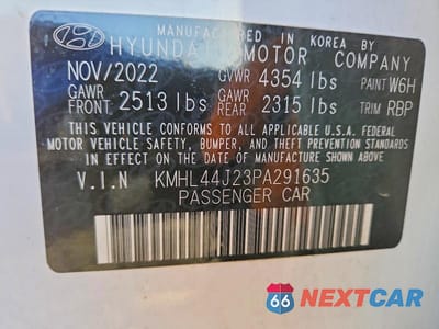 Zdjęcie 12 z 12 samochodu: 2023 HYUNDAI SONATA SEL PLUS VIN:KMHL44J23PA291635 - miniatura