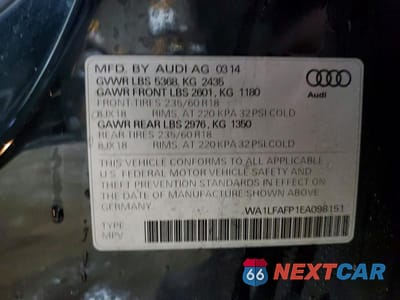 Zdjęcie 14 z 14 samochodu: 2014 AUDI Q5 PREMIUM PLUS VIN:WA1LFAFP1EA098151 - miniatura