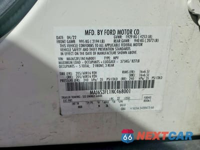 Zdjęcie 13 z 13 samochodu: 2022 FORD ECOSPORT S VIN:MAJ6S3FL1NC468001 - miniatura