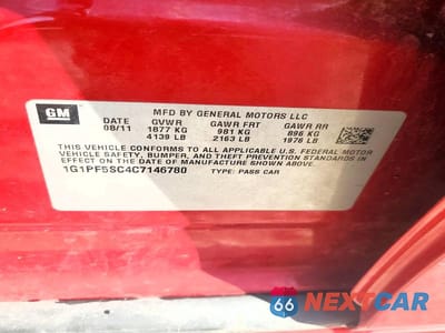 Zdjęcie 13 z 13 samochodu: 2012 CHEVROLET CRUZE LT VIN:1G1PF5SC4C7146780 - miniatura
