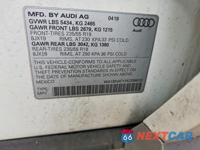 Zdjęcie 14 z 14 samochodu: 2019 AUDI Q5 PREMIUM PLUS VIN:WA1BNAFYXK2099022 - miniatura