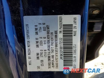 Zdjęcie 12 z 12 samochodu: 2008 MAZDA 3 I VIN:JM1BK32F881172532 - miniatura