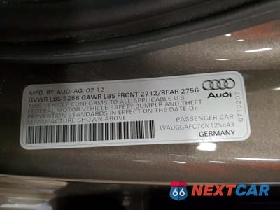 Zdjęcie 13 z 13 samochodu: 2012 AUDI A6 PREMIUM PLUS VIN:WAUGGAFC7CN125843 - miniatura
