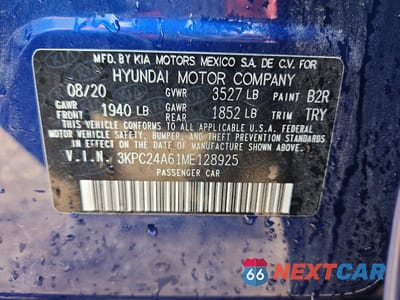 Zdjęcie 13 z 13 samochodu: 2021 HYUNDAI ACCENT SE VIN:3KPC24A61ME128925 - miniatura