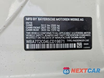 Zdjęcie 12 z 12 samochodu: 2020 BMW 740 I VIN:WBA7T2C04LCD19871 - miniatura