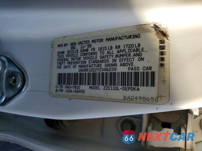 Zdjęcie 12 z 12 samochodu: 2000 TOYOTA COROLLA VE VIN:1NXBR12E2YZ346239 - miniatura