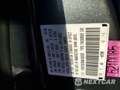 Zdjęcie 12 z 12 samochodu: 2008 HONDA ACCORD LX VIN:1HGCP26308A160330 - miniatura