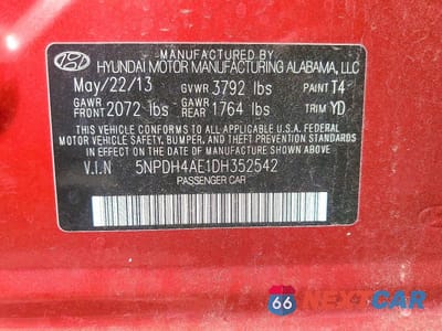 Zdjęcie 12 z 12 samochodu: 2013 HYUNDAI ELANTRA LIMITED VIN:5NPDH4AE1DH352542 - miniatura