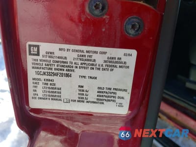 Zdjęcie 12 z 12 samochodu: 2004 CHEVROLET SILVERADO K3500 VIN:1GCJK33294F201864 - miniatura