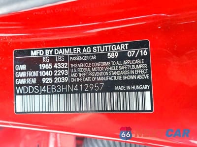 Zdjęcie 12 z 12 samochodu: 2017 MERCEDES-BENZ CLA 250 VIN:WDDSJ4EB3HN412957 - miniatura
