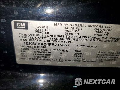 Zdjęcie 14 z 14 samochodu: 2015 GMC YUKON SLT VIN:1GKS2BKC4FR716267 - miniatura