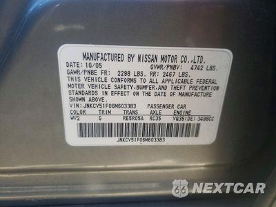 Zdjęcie 12 z 12 samochodu: 2006 INFINITI G35 VIN:JNKCV51F06M603383 - miniatura