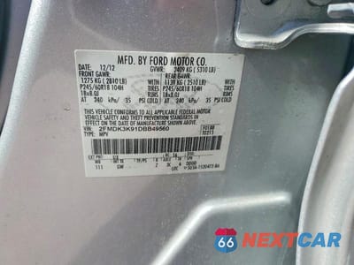 Zdjęcie 14 z 14 samochodu: 2013 FORD EDGE LIMITED VIN:2FMDK3K91DBB49560 - miniatura
