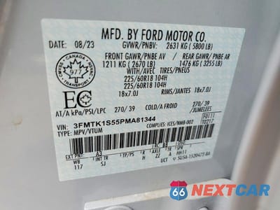Zdjęcie 13 z 13 samochodu: 2023 FORD MUSTANG MACH-E SELECT VIN:3FMTK1S55PMA81344 - miniatura