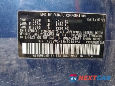 Zdjęcie 12 z 12 samochodu: 2022 SUBARU LEGACY LIMITED XT VIN:4S3BWGN68N3019124 - miniatura