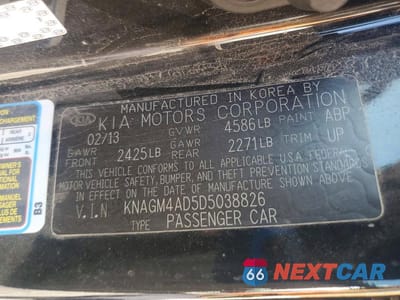 Zdjęcie 12 z 12 samochodu: 2013 KIA OPTIMA HYBRID LX VIN:KNAGM4AD5D5038826 - miniatura