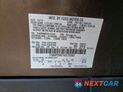 Zdjęcie 12 z 12 samochodu: 2015 FORD TAURUS SEL VIN:1FAHP2H87FG125345 - miniatura