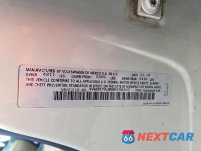 Zdjęcie 12 z 12 samochodu: 2011 VOLKSWAGEN JETTA SE VIN:3VWDX7AJ8BM330107 - miniatura