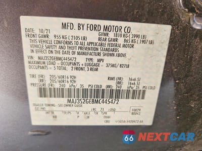 Zdjęcie 14 z 14 samochodu: 2021 FORD ECOSPORT SE VIN:MAJ3S2GE8MC445472 - miniatura