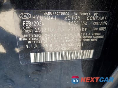 Zdjęcie 12 z 12 samochodu: 2024 HYUNDAI SONATA SEL VIN:KMHL64JA6RA383231 - miniatura