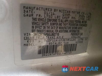 Zdjęcie 12 z 12 samochodu: 2016 NISSAN VERSA 1.6 SV VIN:3N1CN7AP5GL862715 - miniatura