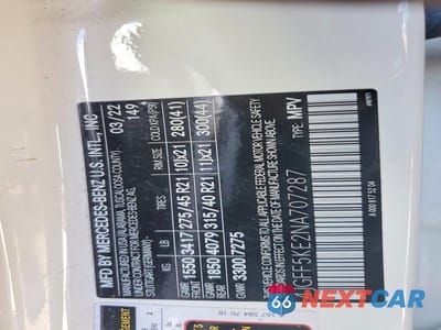 Zdjęcie 13 z 13 samochodu: 2022 MERCEDES-BENZ GLS 450 4MATIC VIN:4JGFF5KE2NA707287 - miniatura