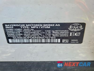 Zdjęcie 13 z 13 samochodu: 2022 BMW X3 XDRIVE30E VIN:5UX63DP06N9M76785 - miniatura