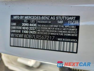 Zdjęcie 12 z 12 samochodu: 2020 MERCEDES-BENZ C 300 VIN:W1KWF8DB7LR567217 - miniatura