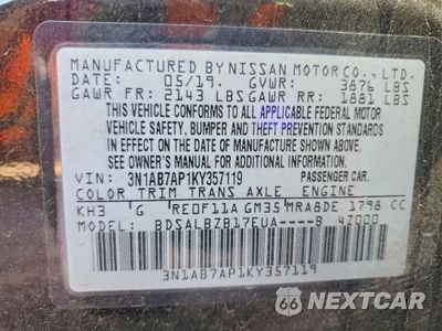 Zdjęcie 12 z 12 samochodu: 2019 NISSAN SENTRA S VIN:3N1AB7AP1KY357119 - miniatura