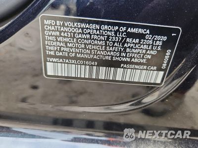 Zdjęcie 12 z 12 samochodu: 2020 VOLKSWAGEN PASSAT SE VIN:1VWSA7A3XLC016049 - miniatura