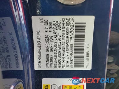 Zdjęcie 12 z 12 samochodu: 2018 HONDA ACCORD LX VIN:1HGCV1F1XJA069313 - miniatura