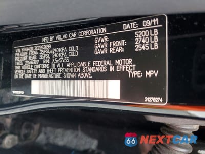 Zdjęcie 13 z 13 samochodu: 2012 VOLVO XC60 3.2 VIN:YV4940DL3C2263699 - miniatura