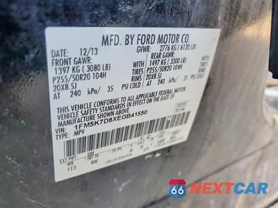Zdjęcie 14 z 14 samochodu: 2014 FORD EXPLORER XLT VIN:1FM5K7D8XEGB41550 - miniatura