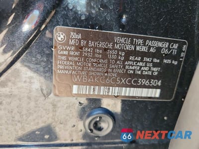 Zdjęcie 12 z 12 samochodu: 2012 BMW 750 XI VIN:WBAKC6C5XCC396304 - miniatura