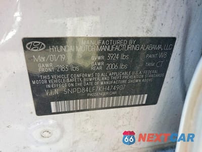 Zdjęcie 12 z 12 samochodu: 2019 HYUNDAI ELANTRA SEL VIN:5NPD84LF7KH474907 - miniatura