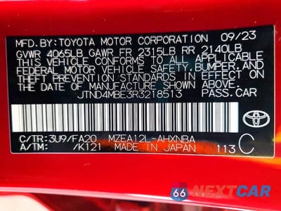 Zdjęcie 13 z 13 samochodu: 2024 TOYOTA COROLLA HATCHBACK SE VIN:JTND4MBE3R3218513 - miniatura