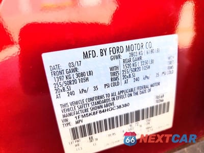 Zdjęcie 14 z 14 samochodu: 2017 FORD EXPLORER LIMITED VIN:1FM5K8F84HGC38380 - miniatura
