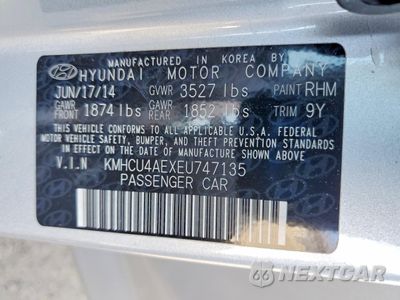 Zdjęcie 12 z 13 samochodu: 2014 HYUNDAI ACCENT GLS VIN:KMHCU4AEXEU747135 - miniatura