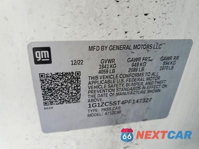 Zdjęcie 12 z 12 samochodu: 2023 CHEV MALIBU LS VIN:1G1ZC5ST4PF147327 - miniatura