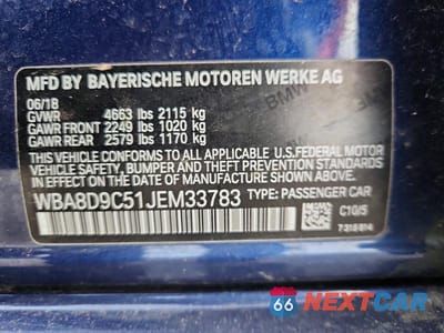 Zdjęcie 12 z 12 samochodu: 2018 BMW 330 XI VIN:WBA8D9C51JEM33783 - miniatura