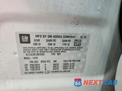 Zdjęcie 13 z 13 samochodu: 2018 CHEVROLET TRAX 1LT VIN:KL7CJLSB1JB675403 - miniatura