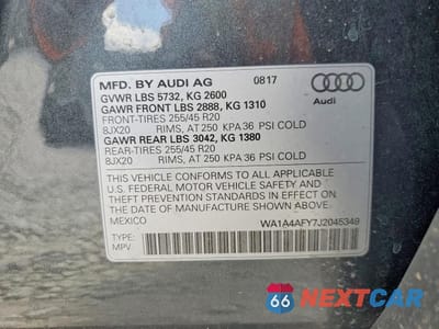 Zdjęcie 13 z 13 samochodu: 2018 AUDI SQ5 PREMIUM PLUS VIN:WA1A4AFY7J2045349 - miniatura