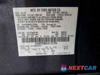 Zdjęcie 12 z 13 samochodu: 2018 FORD TAURUS SEL VIN:1FAHP2H8XJG132296 - miniatura