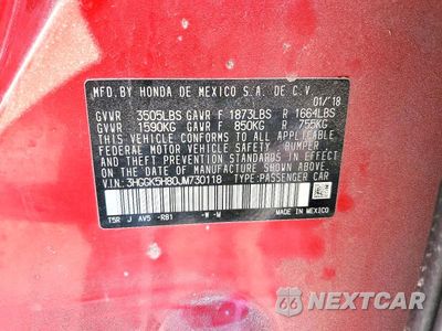 Zdjęcie 13 z 13 samochodu: 2018 HONDA FIT EX VIN:3HGGK5H80JM730118 - miniatura